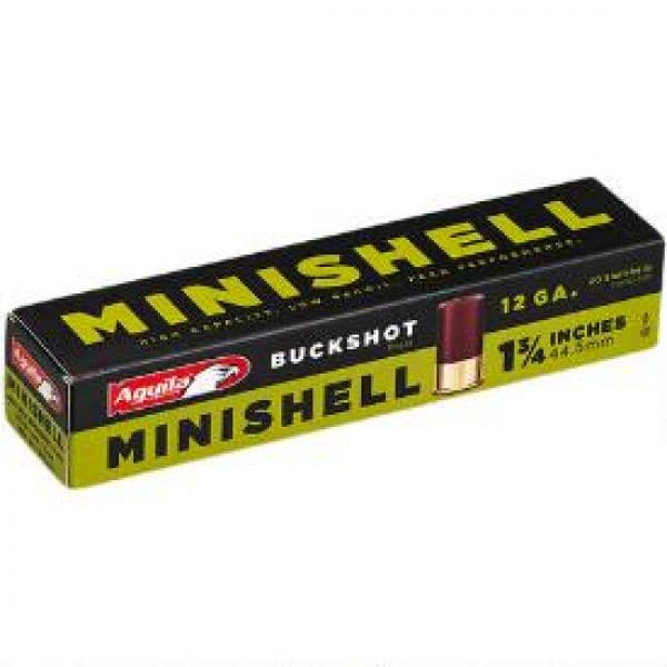 Aguila MiniShells 12 Gauge Ammunition 20 Rounds 1-3/4" Shell #4 and #1 Buckshot Combination 5/8oz 1200fps
