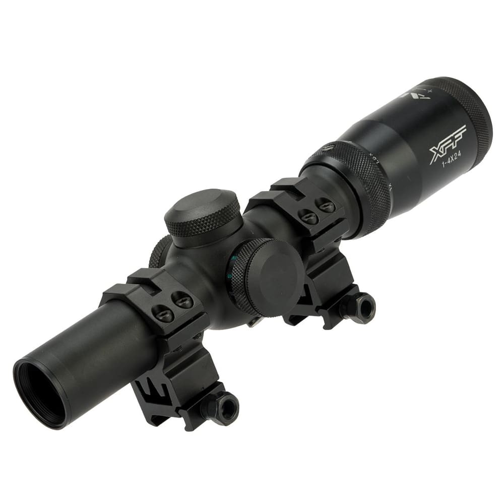 AIM Sports XPF Series 1-4x24mm Variable Zoom Rifle Optic with Illuminated Reticle